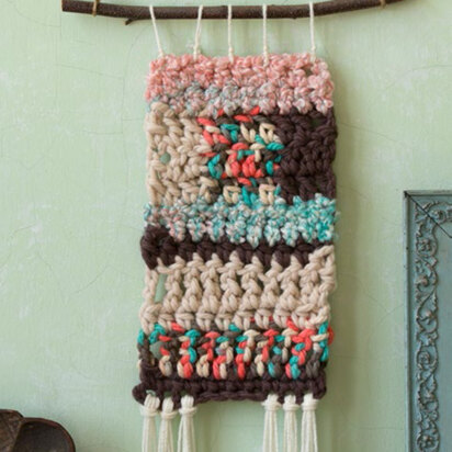 Retro Crochet Wall Hangings in Red Heart Mixology Solids, Print, Swirl and Super Saver Economy Solids - LW4919 - Downloadable PDF