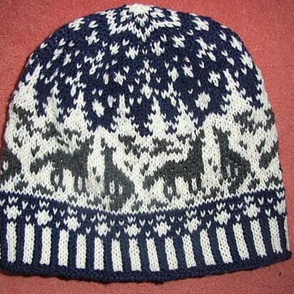 Night wolves beanie - knitting pattern