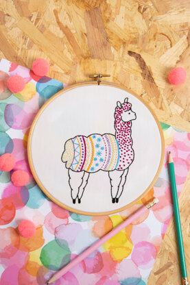 Hawthorn Handmade Alpaca Contemporary Printed Embroidery Kit - 11 x 15cm / 4.3 x 5.9in