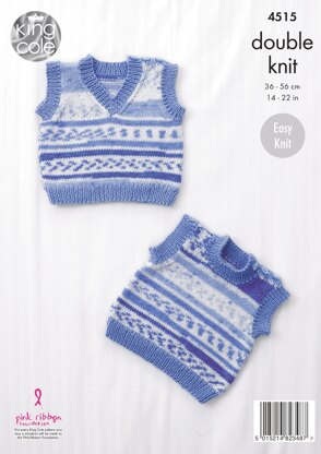 Slipovers in King Cole Cherish DK & Cherished DK - 4515 - Downloadable PDF