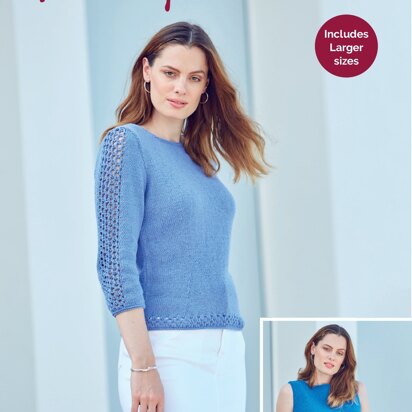 3/4 Sleeved Sweater and Sleeveless Vest in Hayfield Sundance DK - 8263 - Downloadable PDF