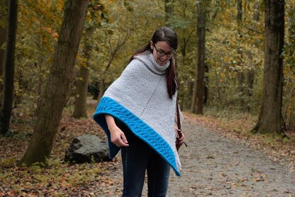 Misty Grey Tunisian Poncho