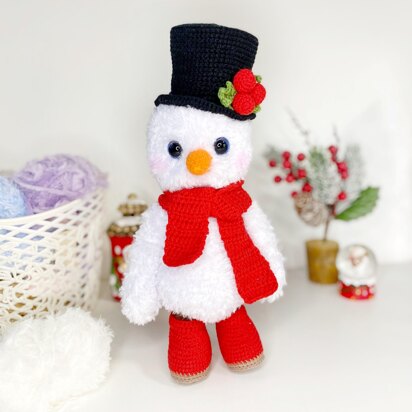 Cute snowman in a top hat