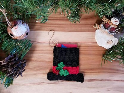 Snowman Hat Ornament/Gift Card Holder