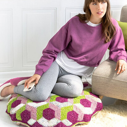 Hexagraph Floor Pillow in Noro  Silk Garden Solo - 10 - Downloadable PDF