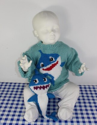 Baby and Toddler Shark Sweater and Toy