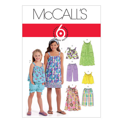 MCCALLS Pattern M7709 Girls Tops, Dresses, and Leggings Sizes 3-4-5-6