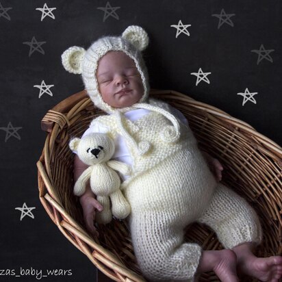 NewBorn romper and Bear hat