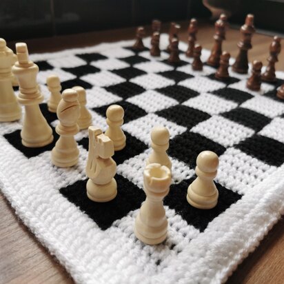 Chess / checkers board crochet pattern - Chequered blanket