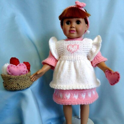 Hearts and Flowers, Knitting Patterns fit American Girl and other 18-Inch Dolls