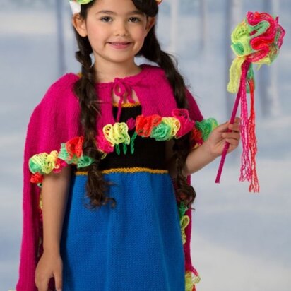 Flower Princess Tiara and Wand in Red Heart Super Saver Economy Solids - LW4450