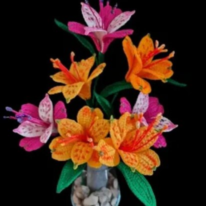 Crochet Alstroemeria flower