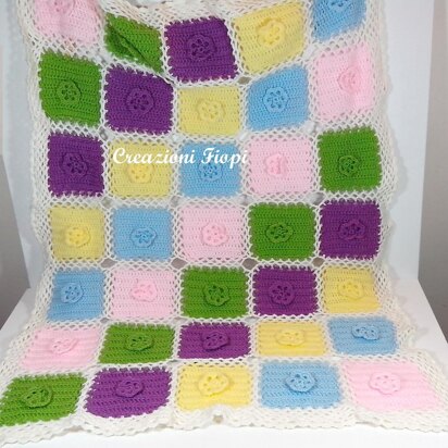 Squares Rainbow Blanket baby