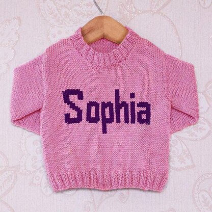 Intarsia - Sophia Moniker Chart - Childrens Sweater