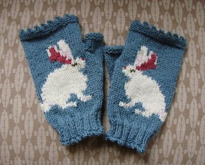 Bunny/Rabbit fingerless gloves/mitts