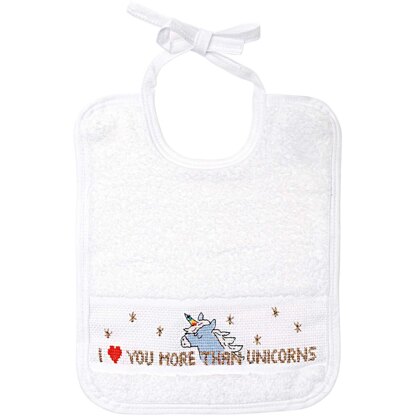 Rico Unicorn Baby Bib Cross Stitch Kit