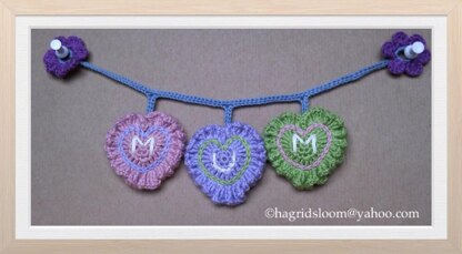 Crochet hearts for Mum