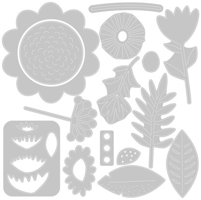 Sizzix Thinlits Dies By Sophie Guilar 15/Pkg - Floral Tropics