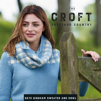 Skye Gingham Sweater & Cowl in West Yorkshire Spinners The Croft Shetland Country - DBP0088 - Downloadable PDF