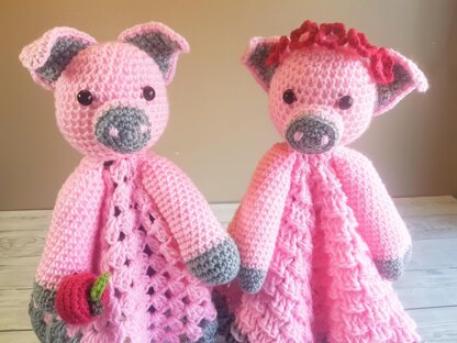 Pip & Petunia Pig Loveys Comforters Crochet Patterns