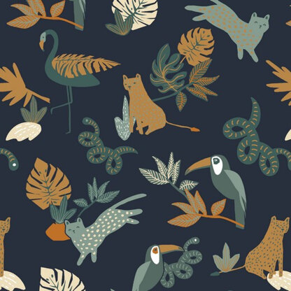 Safari Animals (Navy)