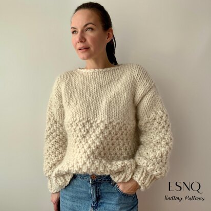 Raglan Sleeve Pullover in Lion Brand Wool-Ease Thick & Quick - 1201, Knitting Patterns