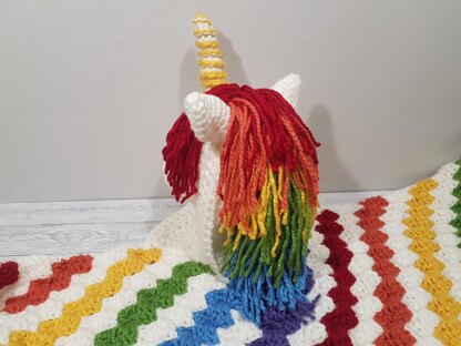 2in1 Rainbow Unicorn Hooded Blanket