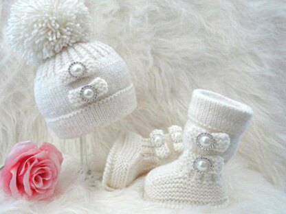 PATTERN Knitting Baby Shoes Baby Hat Baby Girl