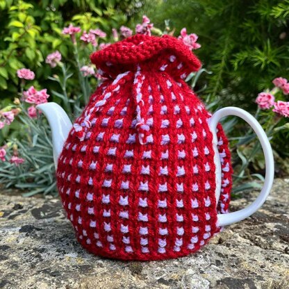 Basket Ribbed 4 Cup Teapot Cosy Knitting Pattern