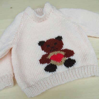 Baby Teddy Bear Motif Jumper