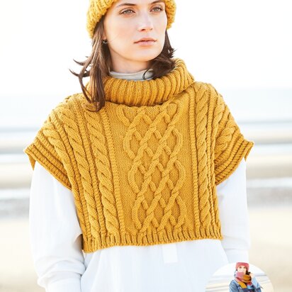 Poncho and Scarf in Rico Essentials Soft Merino Aran - 953 - Downloadable PDF