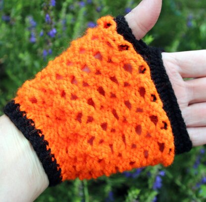 Knitted Halloween Wrist Warmers