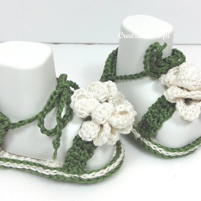 Crochet Baby Green Sandals