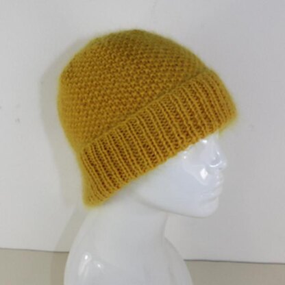 Fluffy Moss Stitch Beanie Hat