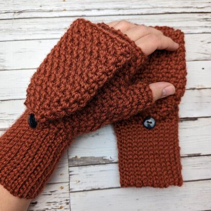 Moss Stitch Fingerless Gloves