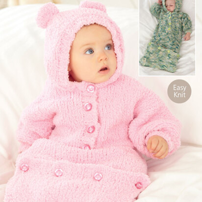 All In One and Sleeping Bag Nightwears in Sirdar Snuggly Snowflake Chunky - 4465 - Downloadable PDF