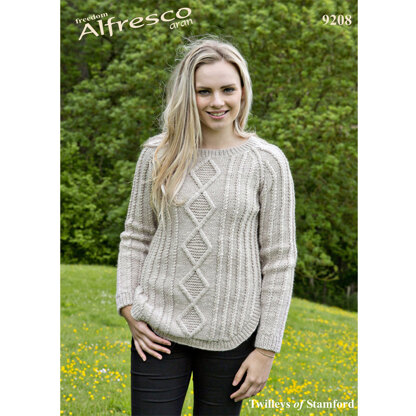 Knitted Sweater in Twilleys Freedom Alfresco Aran - 9208