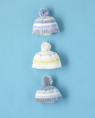 Bonnie Beanie - Free Hat Crochet Pattern For Babies in Paintbox Yarns Baby DK Prints by Paintbox Yarns