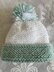 Easy beginner garter stitch flower and pompom baby hat DK knitting pattern