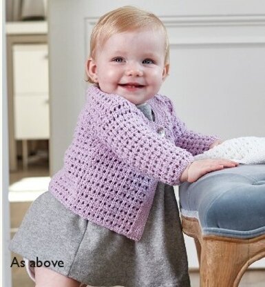 Two Colour Sweater & Booties in Sirdar Snuggly 100% Merino 4 Ply - 5260 - Downloadable PDF