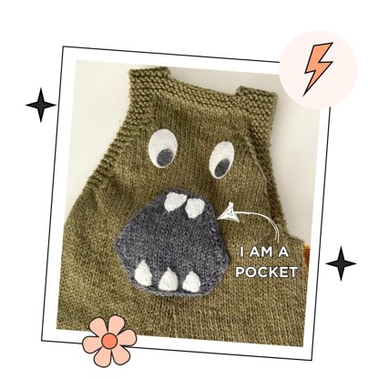 Monster Pants, Baby Dinosaur Romper Knitting Pattern