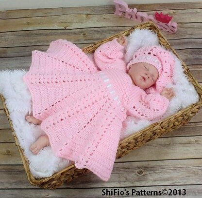 Crochet Pattern baby dress & hat #13