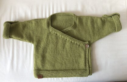 Swaddle Cardigan in MillaMia Naturally Soft Aran - Downloadable PDF