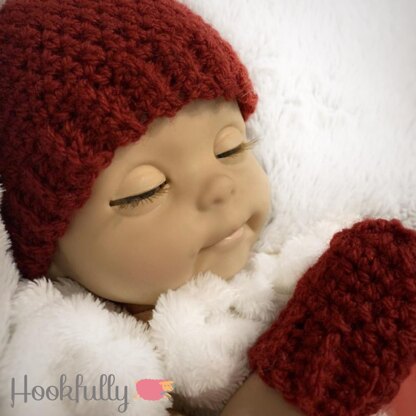 Baby doll hat & mittens