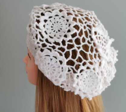 Irish lace warm hat beret