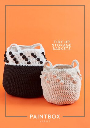 Tidy Up Storage Baskets - Free Bag Crochet Pattern For Home in Paintbox Yarns Recycled T-Shirt