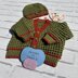 Autumn cardigan and hat baby knitting pattern 16 inch & 18 inch chest sizes