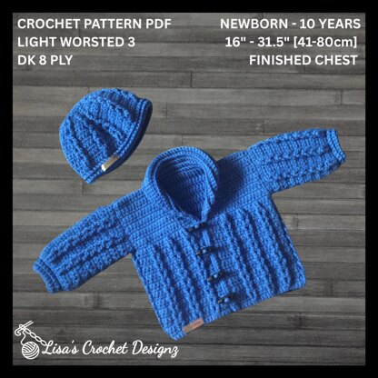 Jacob Cardigan and Hat Set Prem - 10 Years