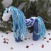 Horse with blue rose