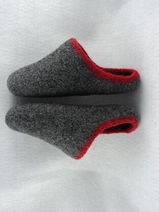 Men's Scuff Felted Slippers Knit Pattern